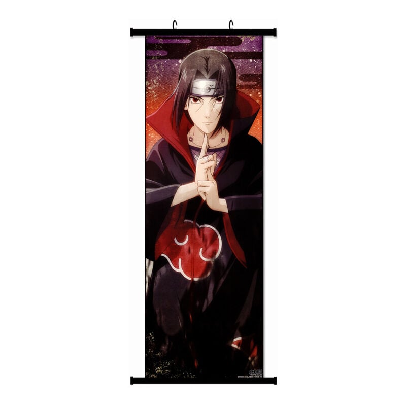 foto del prodotto sjqka poster naruto, grande poster del fumetto naruto itachi uchiha, decorazione murale in tessuto, 90 x 30 cm