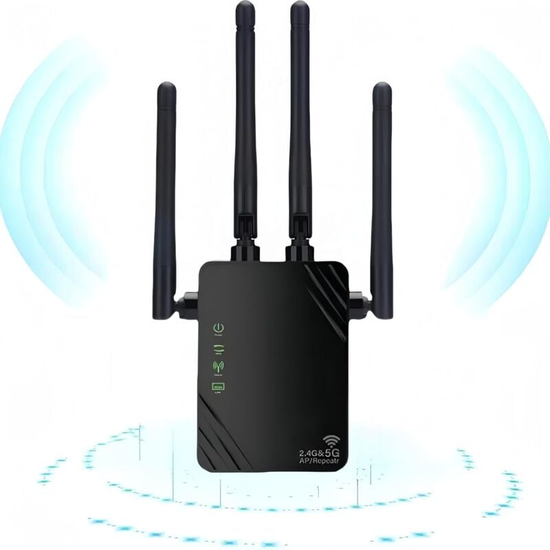 foto del prodotto sjqka ripetitore wifi, nuovo amplificatore wifi 2024, amplificatore wifi da 1200 mbps, amplificatore wifi dual band 5 ghz e 2,4 ghz, modalit 