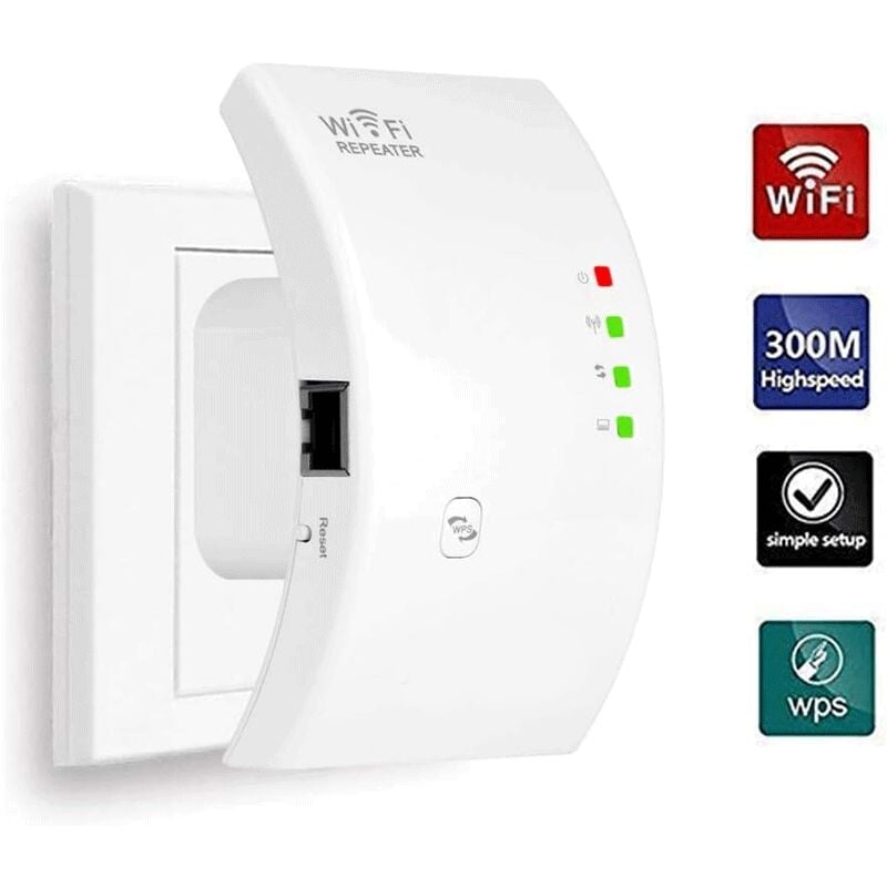 foto del prodotto sjqka ripetitore wifi potente amplificatore wifi n300, ripetitore wifi 2,4 ghz con 1 porta ethernet, standard ieee 802.11 b g n integrato,
