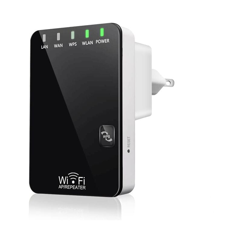 foto del prodotto sjqka ripetitore wifi potente, amplificatore wireless, extender wifi 300 mbps 2,4 ghz, 2 porte ethernet, wps, facile da installare, compatibile con