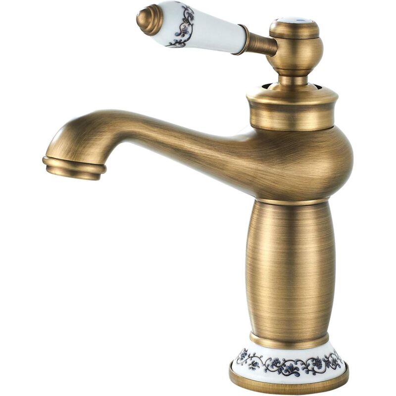 foto del prodotto sjqka rubinetto da bagno retr , rubinetto per lavabo con maniglia in ceramica, miscelatore monocomando per lavabo, rubinetto per bagno con acqua