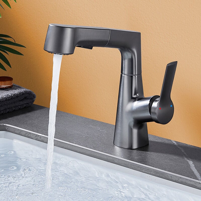 foto del prodotto sjqka rubinetto da cucina estensibile, rotazione a 360 , modalit acqua dolce e anti schizzo, controllo della temperatura caldo freddo, portata