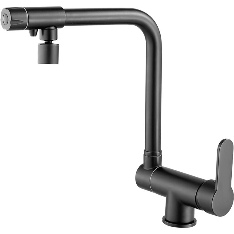 foto del prodotto sjqka rubinetto da cucina estraibile rubinetto da cucina a 3 vie, rubinetto da cucina estraibile, miscelatore per lavello girevole a 360 ,