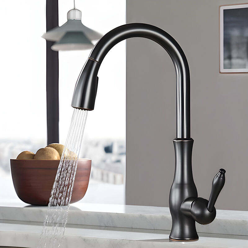 foto del prodotto sjqka rubinetto da cucina in rame di alta qualit , rotazione a 360 , doppia modalit di uscita dell acqua, liscio e senza schizzi comfort e durata