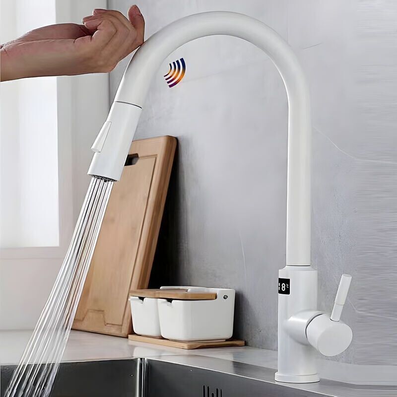foto del prodotto sjqka rubinetto da cucina white touch in acciaio inossidabile ultraresistente display digitale innovativo doppia modalit acqua
