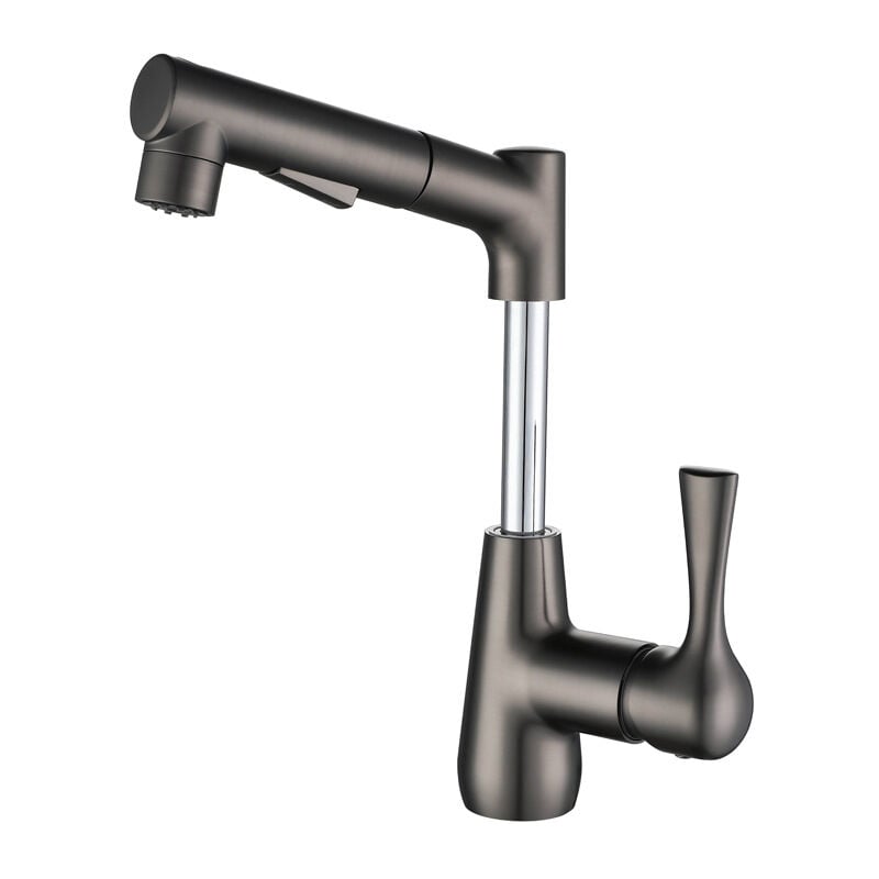 foto del prodotto sjqka rubinetto estraibile per bagno, tre modalit di acqua, girevole a 360 e retrattile, miscelatore per acqua calda e fredda