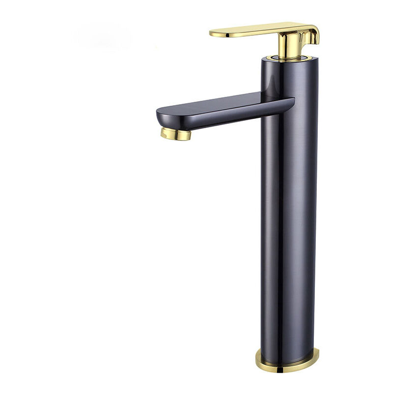 foto del prodotto sjqka rubinetto per acqua calda e fredda in acciaio inossidabile, rubinetto per lavabo del bagno, stile alto in oro nero