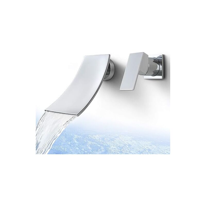 foto del prodotto sjqka rubinetto per bagno a parete rubinetto per lavandino del bagno rubinetto per lavabo a maniglia singola color lavanda, cromato lucido