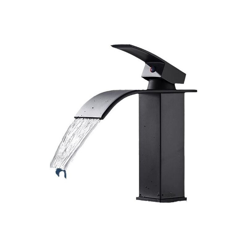 foto del prodotto sjqka rubinetto per bagno e vasca da bagno fatto in casa, con cascata, comfort unico, rubinetto nero opaco per lavabo a 1 foro, rubinetto moderno