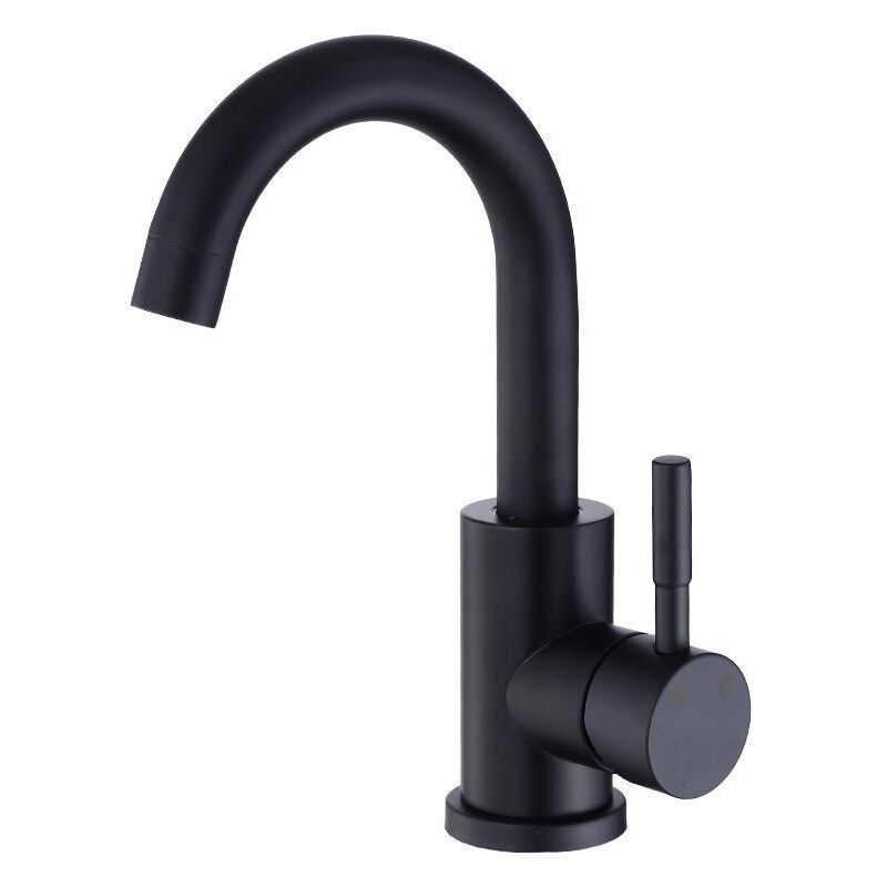 foto del prodotto sjqka rubinetto per bagno girevole a 360 , rubinetto per lavabo alto con tubo flessibile da 60 cm, nero