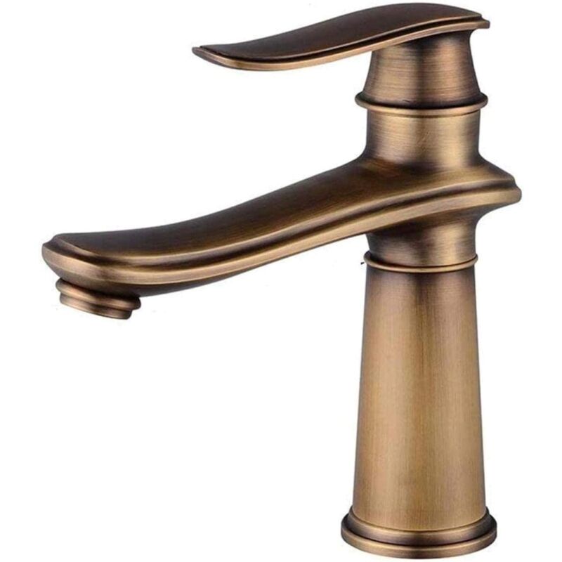 foto del prodotto sjqka rubinetto per bagno vintage, rubinetto per lavabo in ottone, rubinetto miscelatore per lavabo caldo e freddo, rubinetto per lavabo con