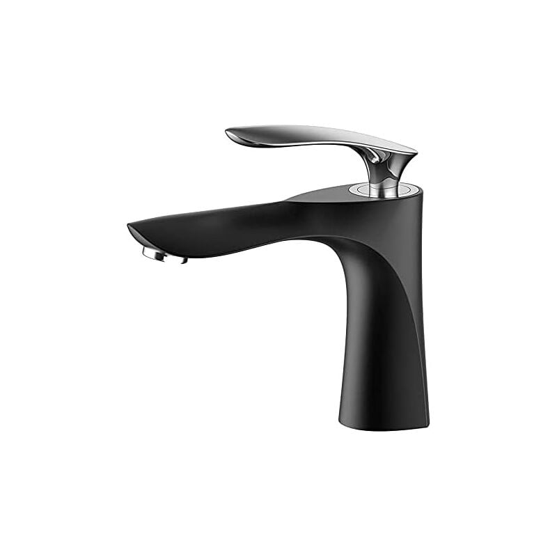 foto del prodotto sjqka rubinetto per il bagno con vernice nera rubinetto per il lavandino del bagno miscelatore monocomando senza tubo 