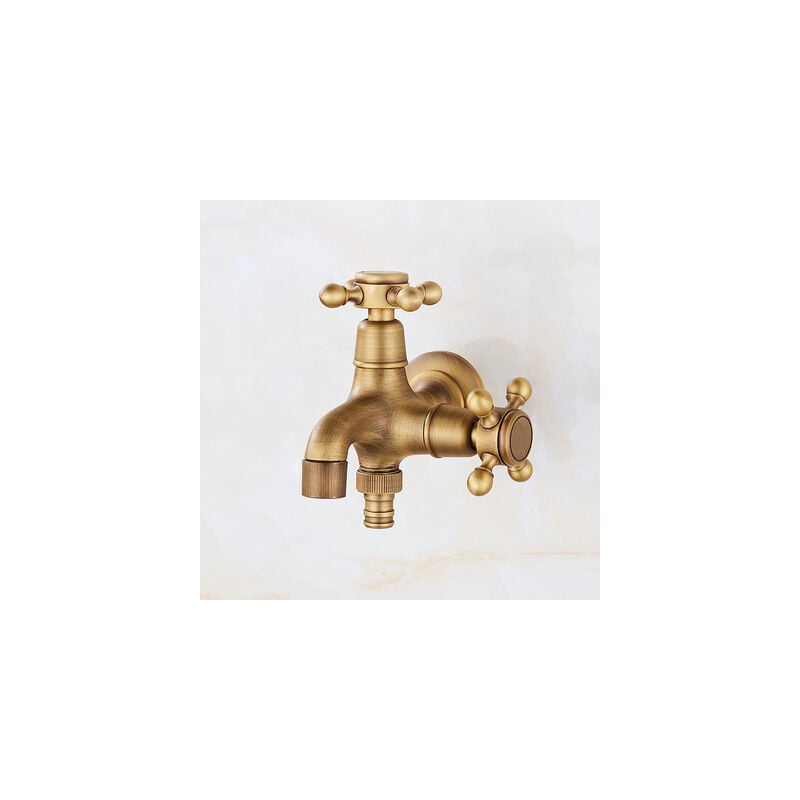 foto del prodotto sjqka rubinetto per l acqua a maniglia singola da parete in stile retr g1 2in, rubinetto per il lavandino del bagno, rubinetto per il lavaggio