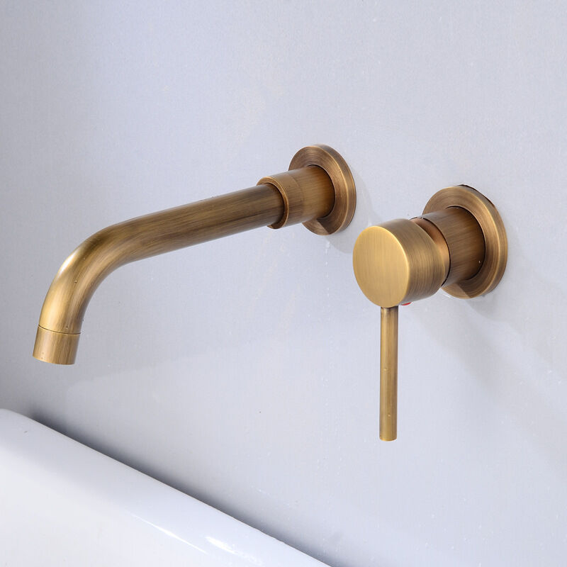foto del prodotto sjqka rubinetto per lavabo a parete, miscelatore a parete in ottone di alta qualit , rubinetto da bagno incorporato, rubinetto per acqua calda e