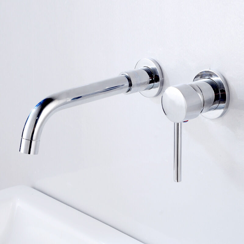 foto del prodotto sjqka rubinetto per lavabo a parete, miscelatore a parete in ottone di alta qualit , rubinetto per bagno nascosto, rubinetto per acqua calda e