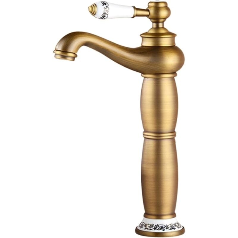 foto del prodotto sjqka rubinetto per lavabo, bronzo, ottone, rubinetto in stile europeo, rubinetto di lusso in rame massiccio colore bronzo 