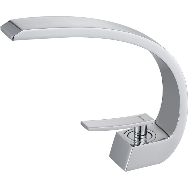 immagine 0 del prodotto sjqka rubinetto per lavabo cromato con tubo di alimentazione, rubinetto per lavabo monoforo dal design unico, miscelatore per lavabo