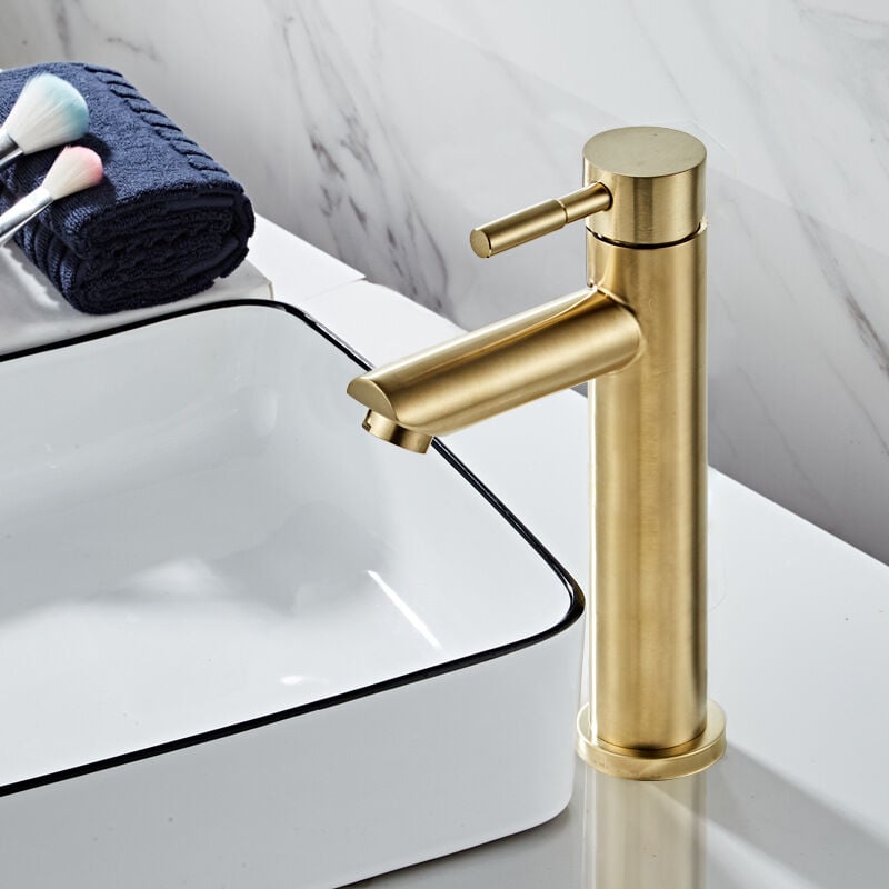 foto del prodotto sjqka rubinetto per lavabo da bagno in oro, miscelatore per lavabo dal design moderno, rubinetto per lavabo in acciaio inossidabile resistente