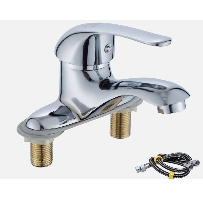 foto del prodotto sjqka rubinetto per lavabo, miscelatore, cromato, moderno rubinetto a cascata per lavabo, bagno
