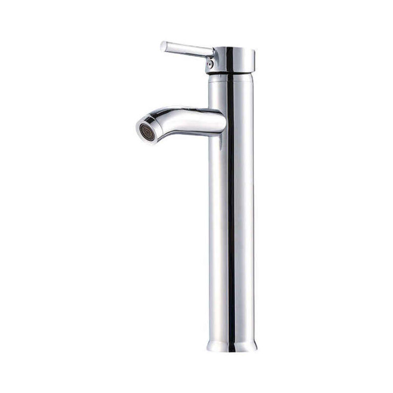 foto del prodotto sjqka rubinetto per lavandino del bagno con beccuccio alto, miscelatore regolabile per acqua calda e fredda, cromato