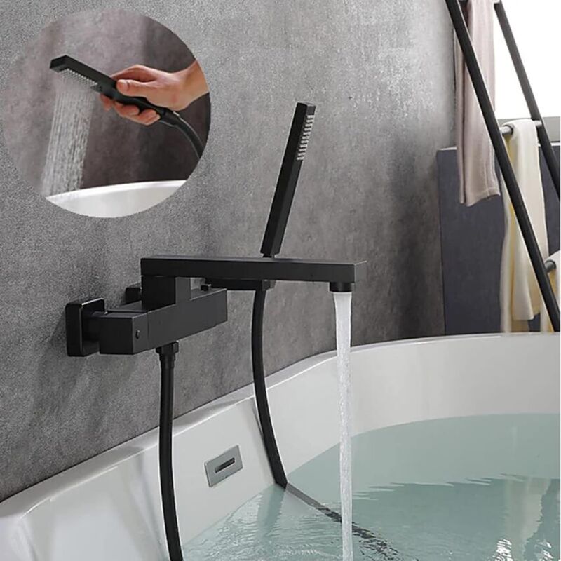 foto del prodotto sjqka rubinetto termostatico per vasca da bagno rubinetto miscelatore per vasca da bagno a cascata con doccetta rubinetto termostatico per vasca da