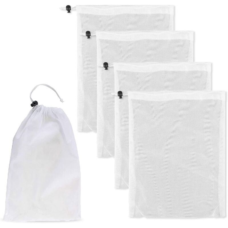 foto del prodotto sjqka sacchetti per la pulizia della piscina, sacchetti filtro a maglia fine per aspirapolvere per piscina, sacchetti a rete con cordino di