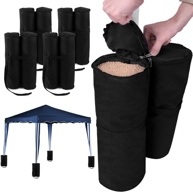 foto del prodotto sjqka sacchi di zavorra per gazebo e padiglioni 4 x 2 sacchi da riempire 60 kg max giardino tenda da ricevimento