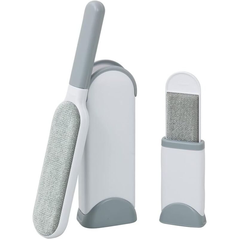foto del prodotto sjqka set da 2 pezzi, pulizia, spolveratura, spazzola per la polvere grigio grande circa 7,5 5 33 cm piccolo circa 6 3 13,5 cm set di