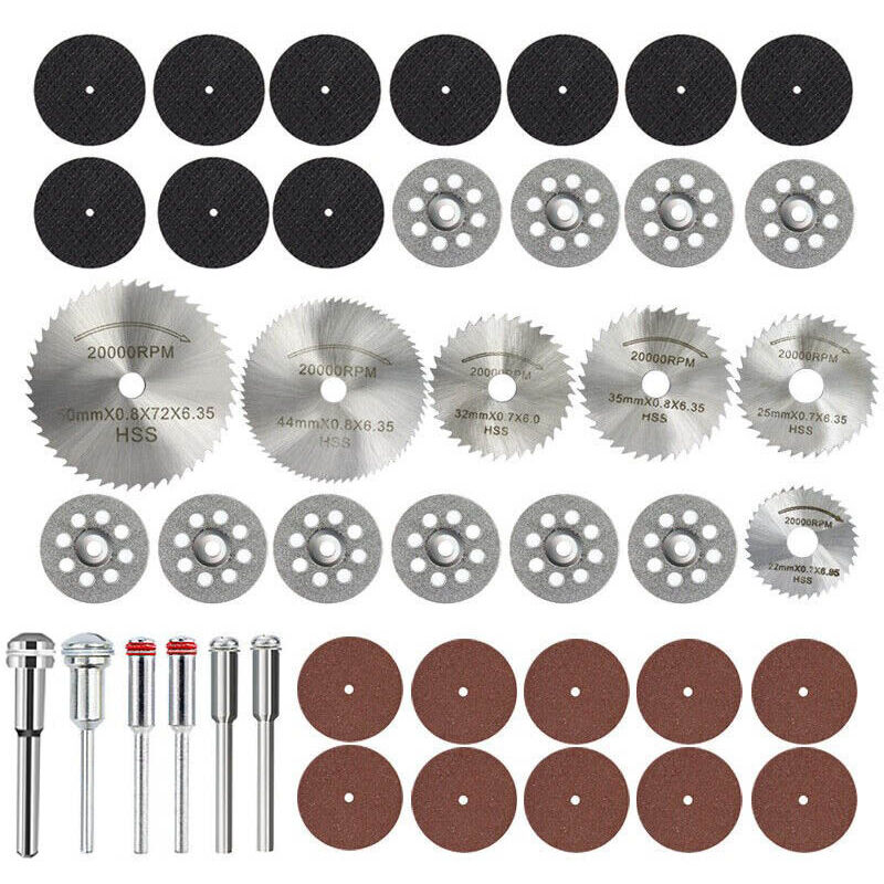 foto del prodotto sjqka set da 42 pezzi, disco da taglio per utensili rotanti, disco diamantato per taglio di legno e metallo, lama per sega circolare, disco da