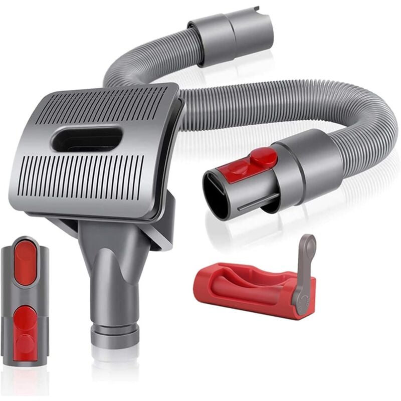 foto del prodotto sjqka set di 4 spazzole per la toelettatura di cani e gatti, accessorio per la toelettatura e tubo di prolunga per aspirapolvere dyson v11 v10 v8