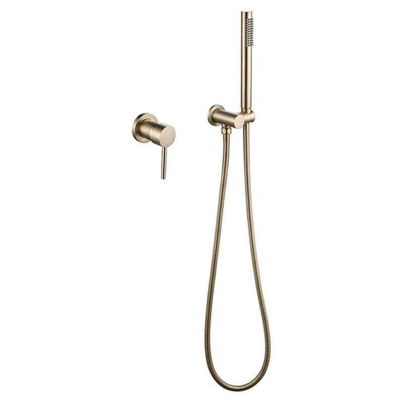 foto del prodotto sjqka sistema doccia nascosto in oro, set doccia portatile a parete con soffione e flessibile, set miscelatore doccia in ottone