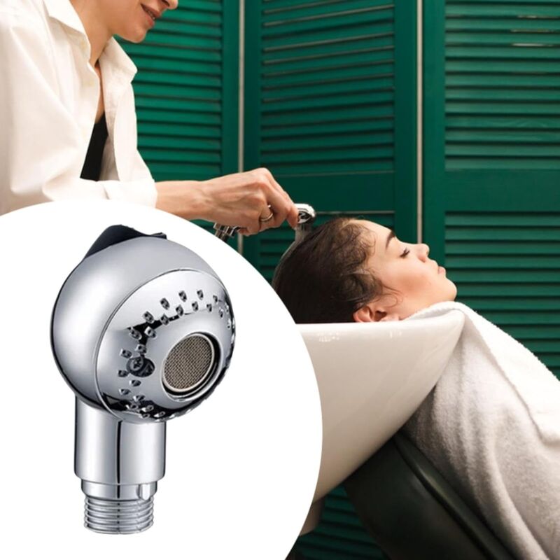 foto del prodotto sjqka soffione doccia con doccetta, soffione di ricambio per lavabo, soffione doccia professionale in argento per parrucchiere