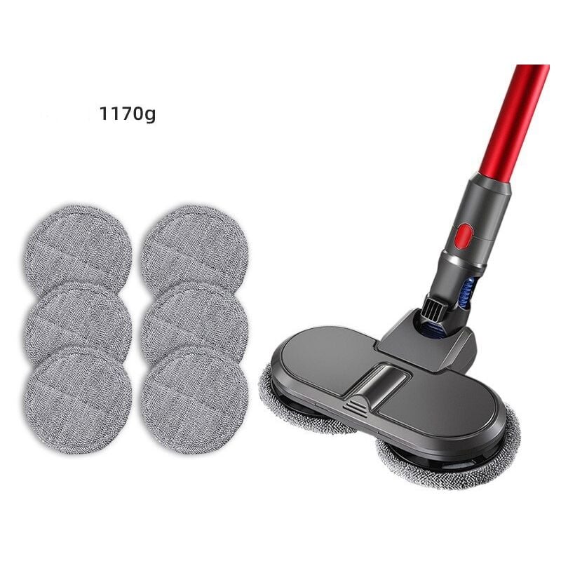 foto del prodotto sjqka testina per mocio elettrico per aspirapolvere dyson v7 v8 v10 v11 v15 con serbatoio dell acqua rimovibile, 1 set testina mocio 6 panni