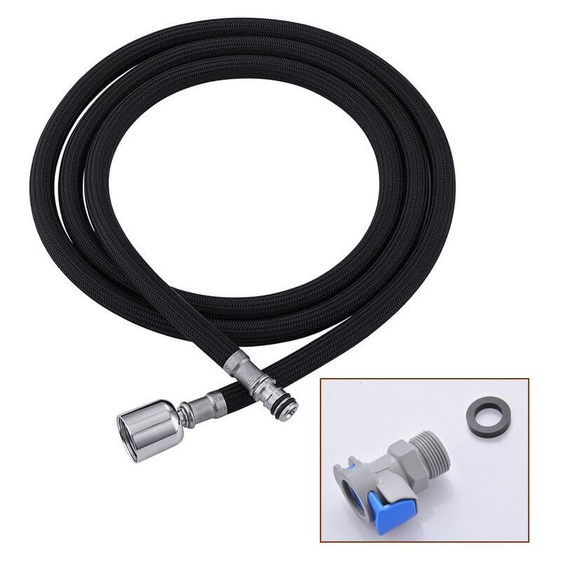 foto del prodotto sjqka tubo flessibile di ricambio per rubinetto da cucina nero m15 x 1 mm x g1 2, tubo flessibile estensibile per rubinetto del lavello della
