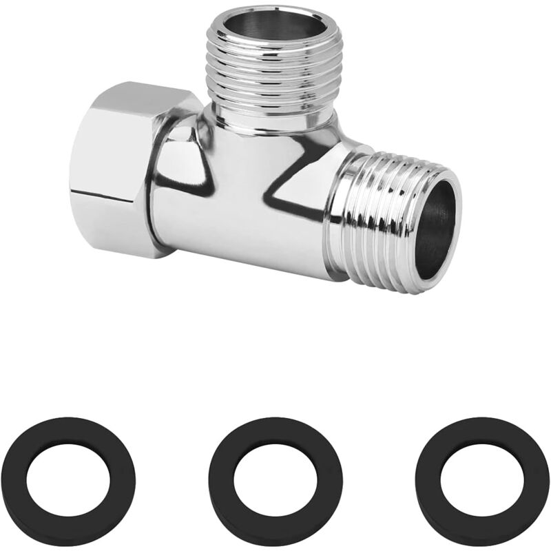 foto del prodotto sjqka valvola deviatrice a 3 vie in ottone g1 2 adattatore universale per sistema doccia a t sdoppiatore per tubo doccia per bidet portatile e