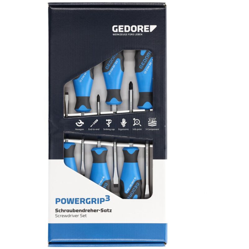 foto del prodotto sk 2154 set cacciavite con cappuccio a prova di impatto, 6 pezzi gedore