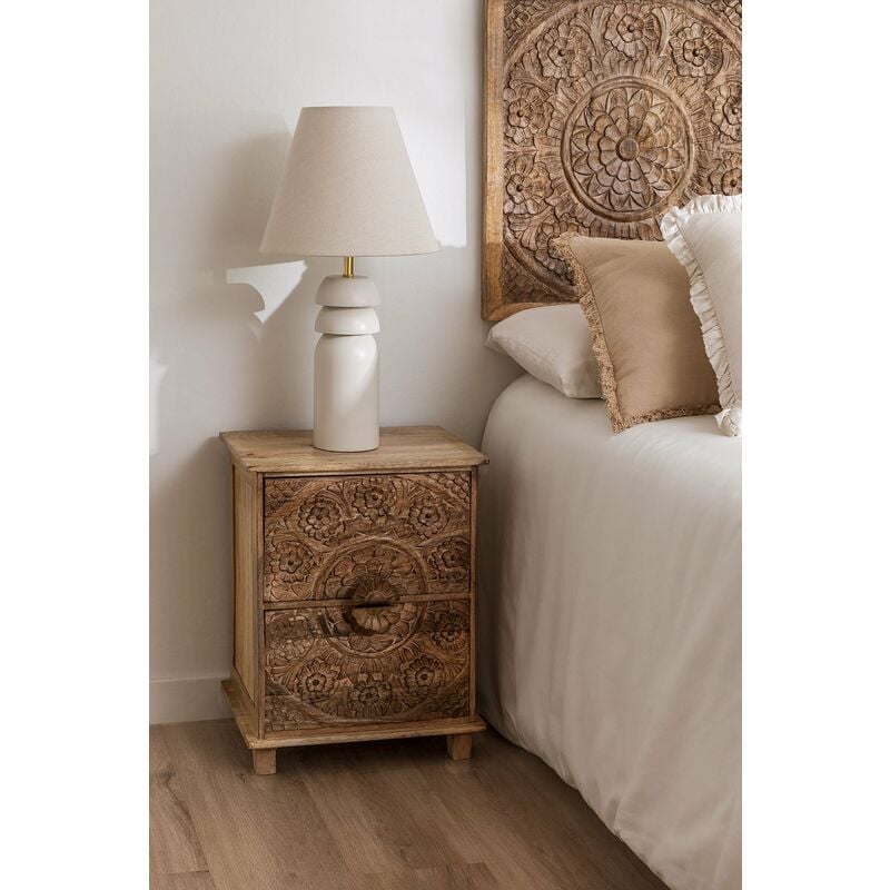 foto del prodotto sklum comodino con cassetti in legno di mango wiluna