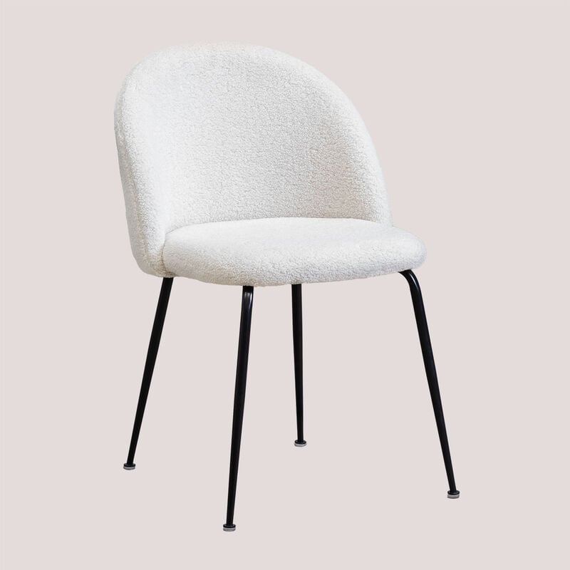foto del prodotto sklum confezione da 2 sedie da pranzo in ciniglia kana design bianco
