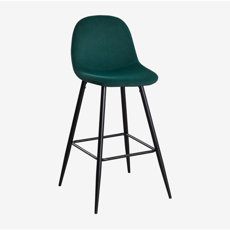 foto del prodotto sklum confezione da 2 sgabelli alti in velluto glamm verde jungle nero