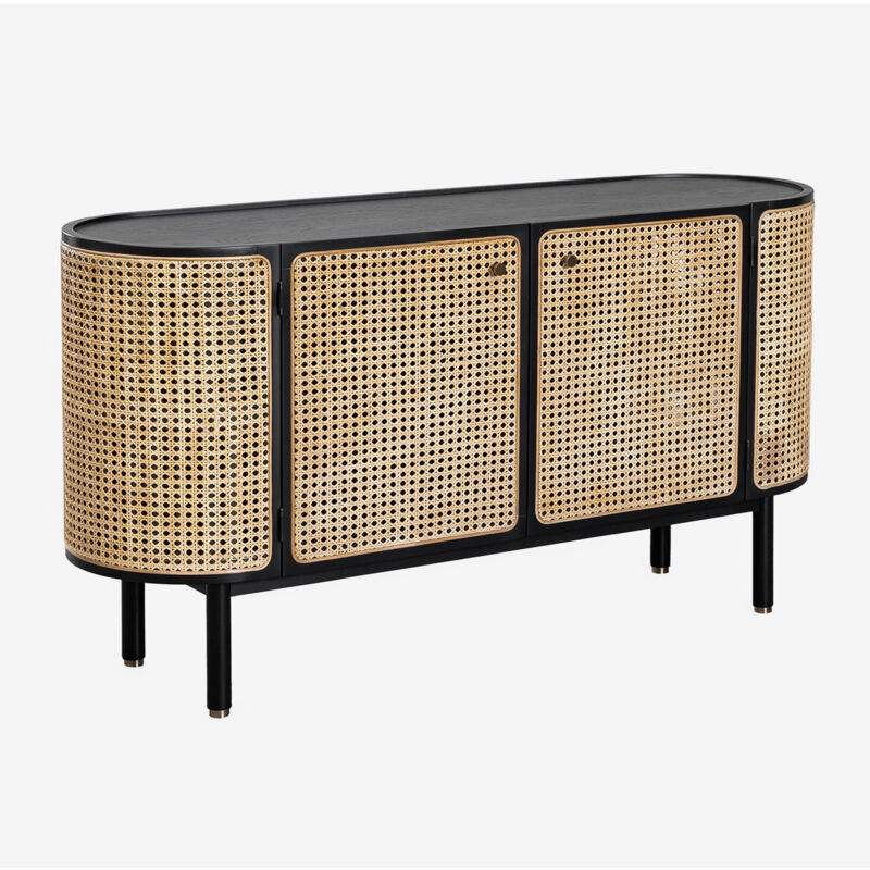 foto del prodotto sklum credenza in rattan e legno crawley