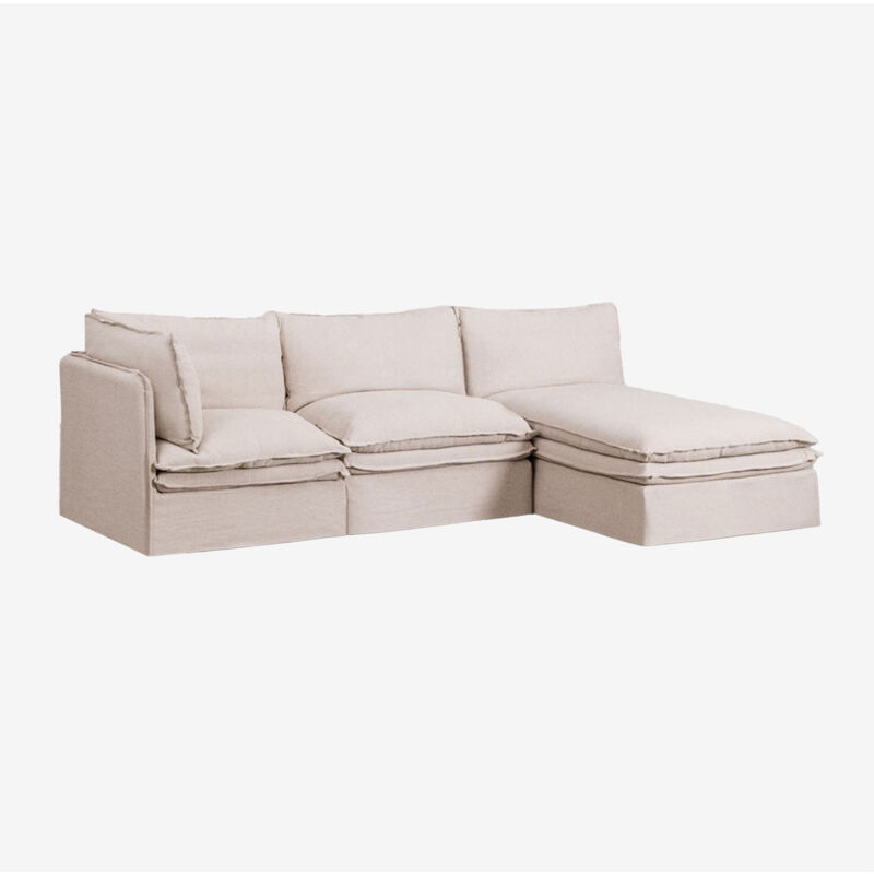foto del prodotto sklum divano chaise longue modulare in 3 pezzi grace in lino e cotone