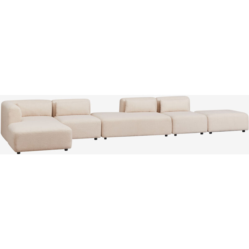 foto del prodotto sklum divano componibile chaise longue angolare sinistro in 4 pezzi con chaise e puff fogler