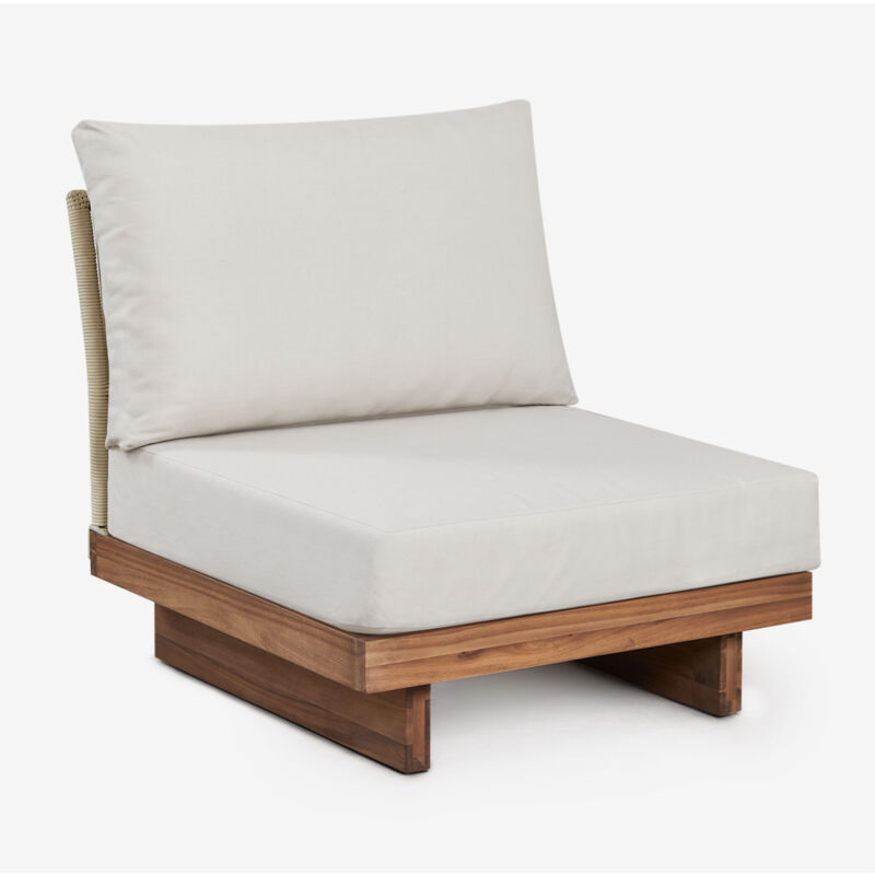 foto del prodotto sklum divano modulare dailin modulo centrale in legno di acacia e corda intrecciata