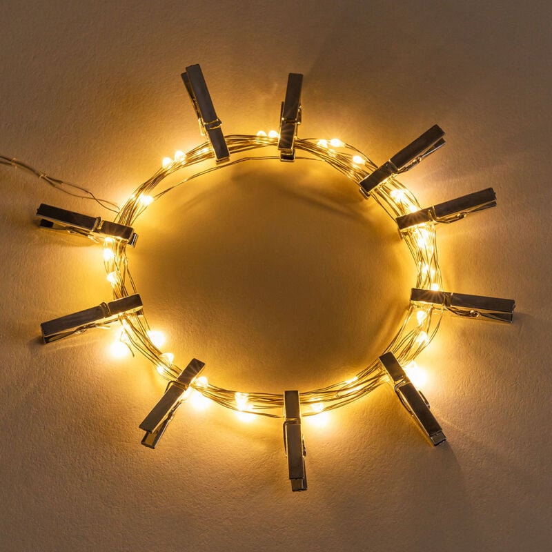 foto del prodotto sklum ghirlanda led decorativa con clip 3,50 m in a cromato