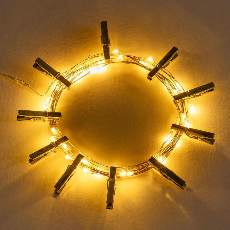 foto del prodotto sklum ghirlanda led decorativa con clip 3,50 m in a dorato