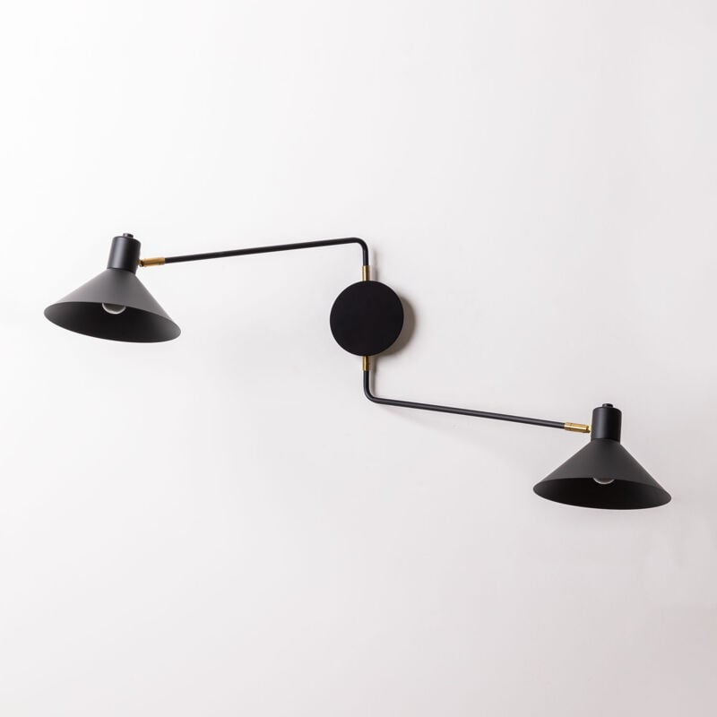 foto del prodotto sklum lampada da parete in ferro con 2 punti luce double twin