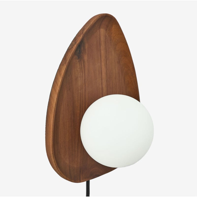 foto del prodotto sklum lampada da parete in legno di acacia 24 cm freidy