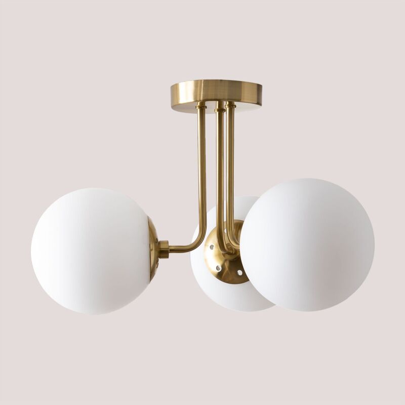 foto del prodotto sklum lampada da soffitto con 3 sfere di vetro ghirlanda