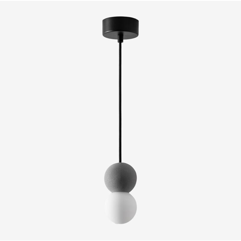 foto del prodotto sklum lampada da soffitto in cemento con sfera in vetro bublik