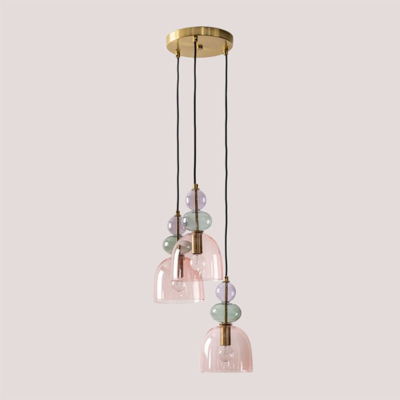 foto del prodotto sklum lampada da soffitto in cristallo a 3 punti luce bezany colors